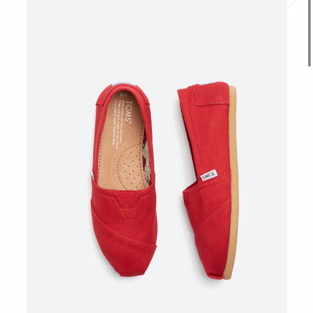 TOMS Red Moccasin Shoes